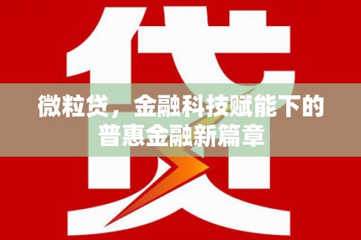 乌拉特中旗微粒贷，金融科技赋能下的普惠金融新篇章