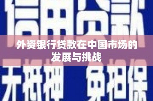 乌拉特中旗外资银行贷款在中国市场的发展与挑战