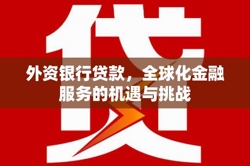 乌拉特中旗外资银行贷款，全球化金融服务的机遇与挑战