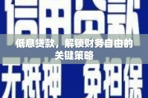 乌拉特中旗低息贷款，解锁财务自由的关键策略