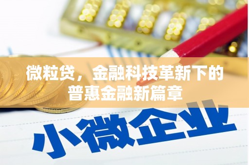 乌拉特中旗微粒贷，金融科技革新下的普惠金融新篇章